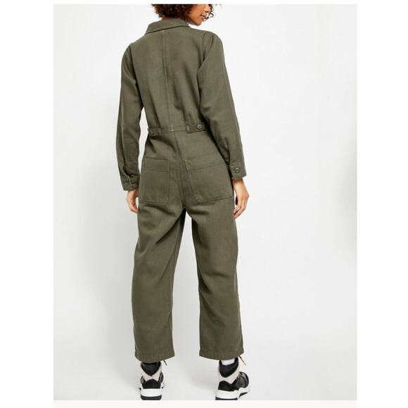 Free People | Gia Coverall Jumpsuit Cotton Utility Army Size XS - Picture 6 of 11